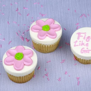 Pink Flower Cup Cake