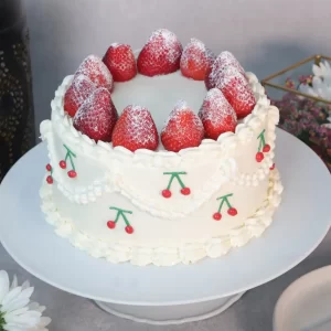 Snow Strawberry Charlotte Cake