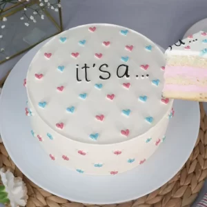 Pink Blue Heart Cake